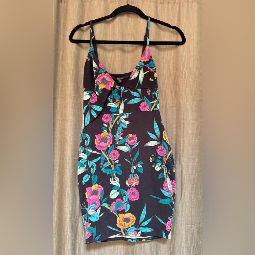 Guess Black Floral Mini Dress